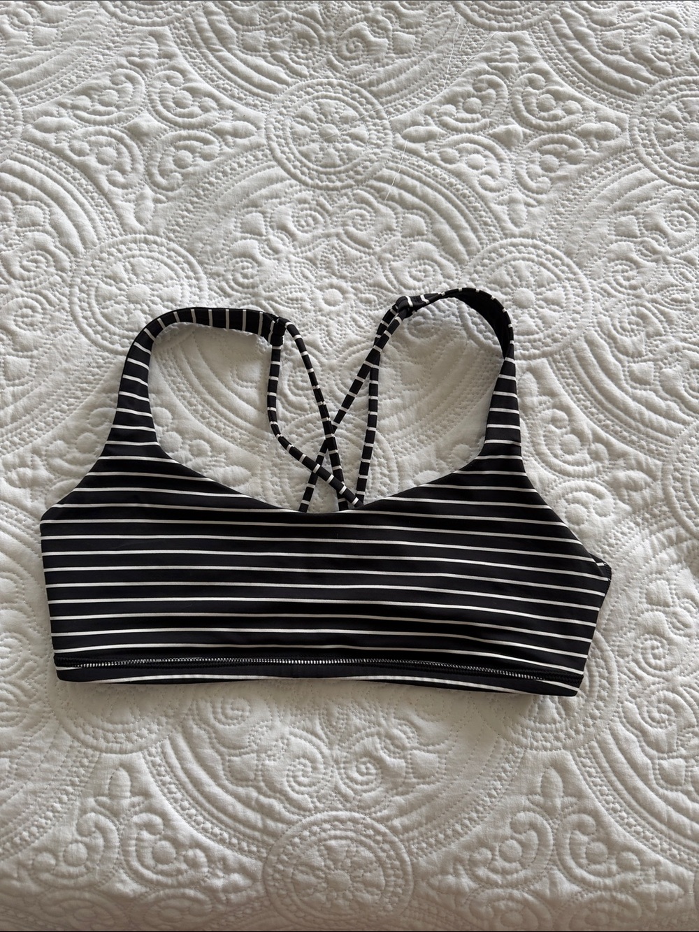 Black & White Striped Lululemon Women's Bra